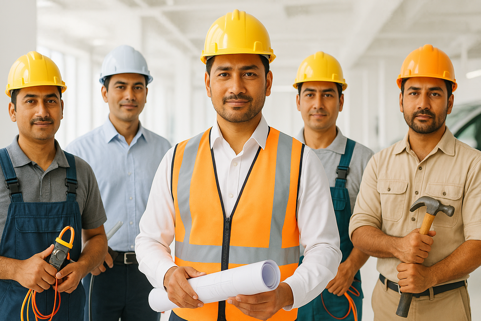 Construction workers at development site