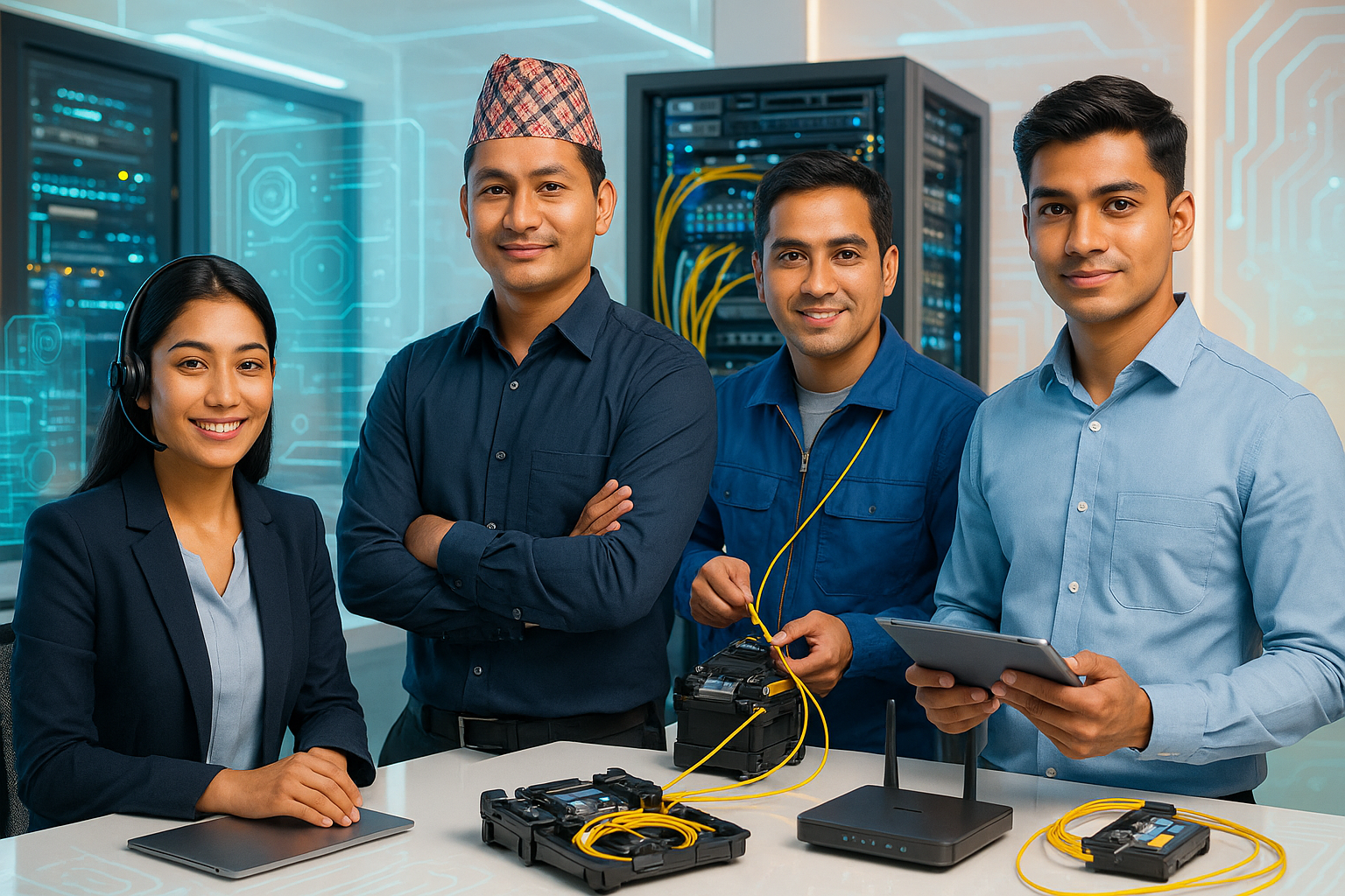 IT professionals working with advanced technology